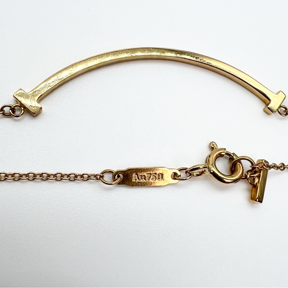 Tiffany & Co. T Smile Yellow Gold Necklace Small with Box - Picture 9 of 14